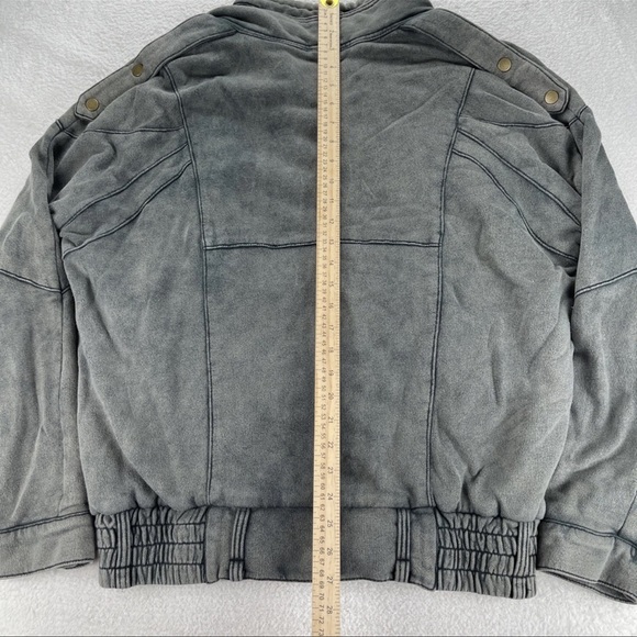 We the Free People Jacket Women XS/S Breakfast Club Moto Bomber Military Grunge - Picture 12 of 13